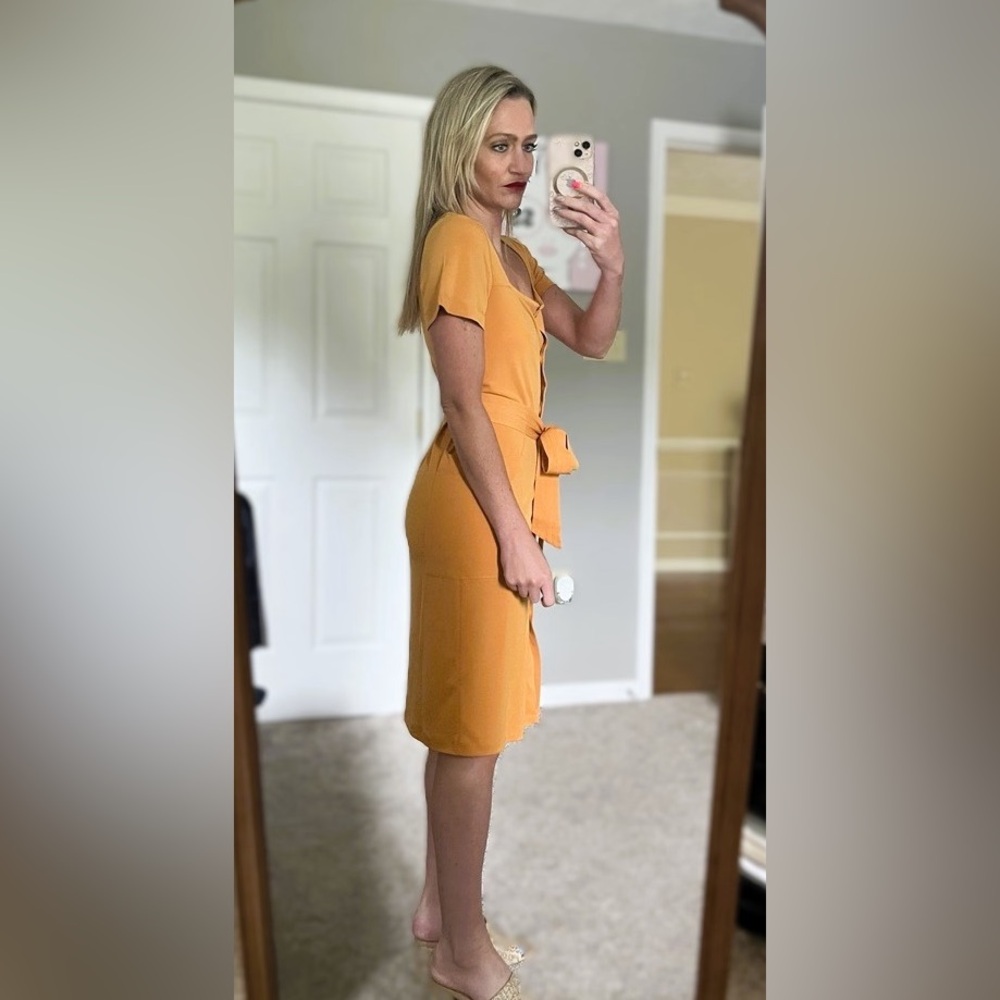 French Connection Shanika Shirtdress | Size: 0 | Golden Yellow